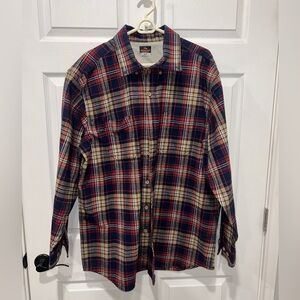 Ridgecut Flannel Shirt Men's‎ XLT Tall Red Navy Plaid Outdoors Hunting